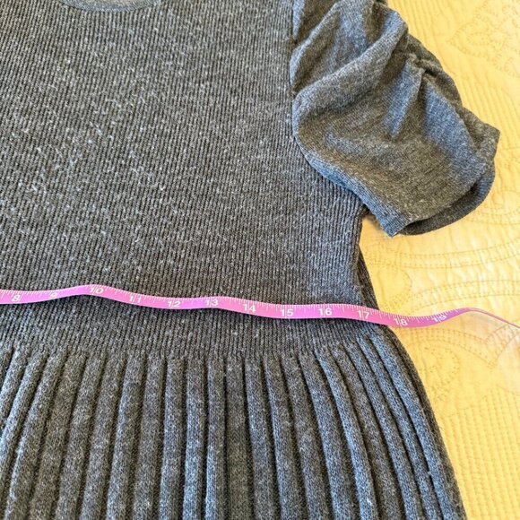 Dark grey sweater dress a-line puff sleeves women's XL - Picture 4 of 5